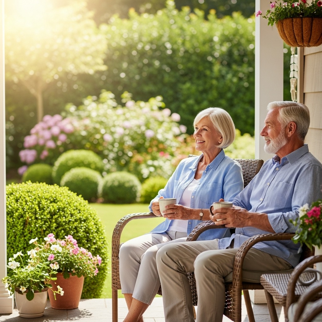 Senior with dementia enjoying a calm evening routine at home