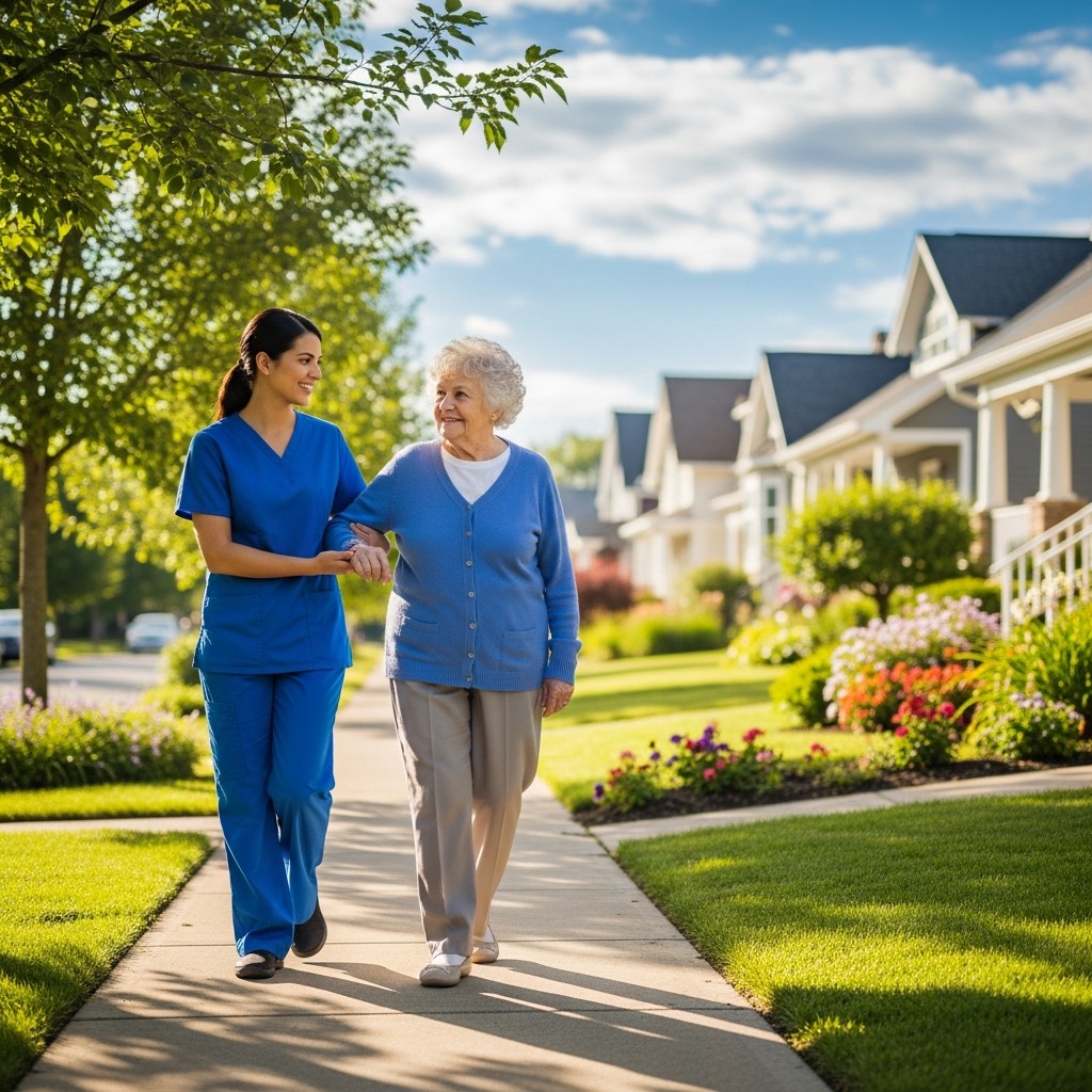 Respite caregiver supporting a tired family caregiver in Houston