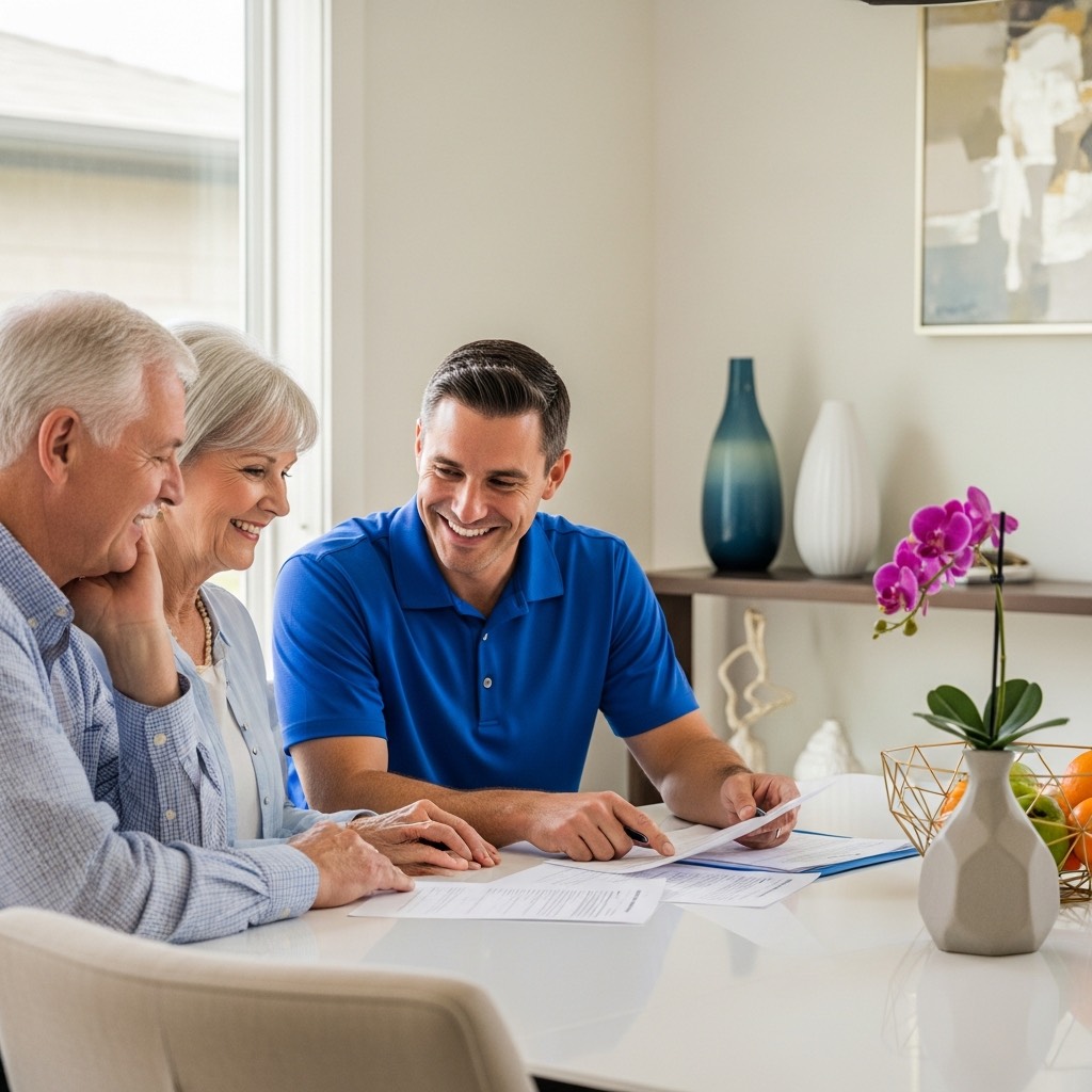 Family reviewing a denied long-term care insurance claim in Texas